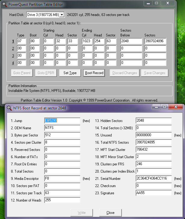 ptedit Boot Record