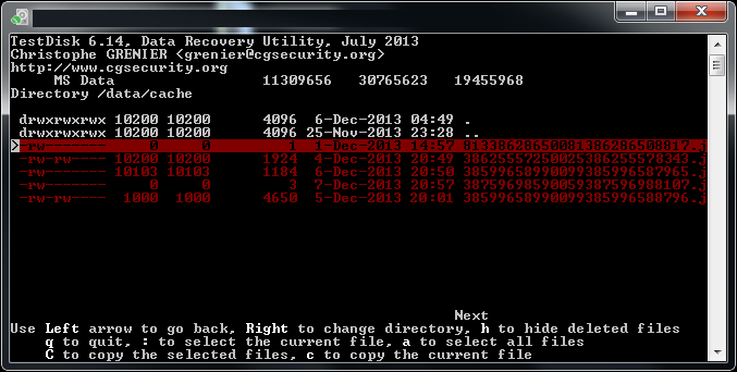 testdisk cmd