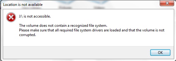 Error on Access Windows 7 disk access from My Documents