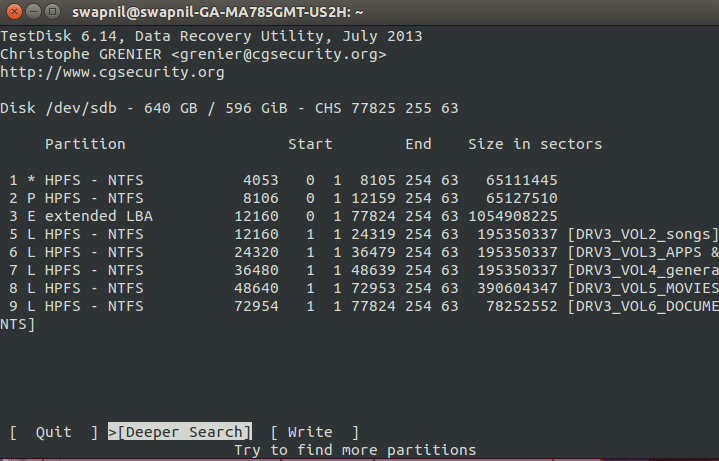 ntfs file system shown in ANALYSE option, will it recreate the entire hdd partition files system in the write option? and is it safe ?