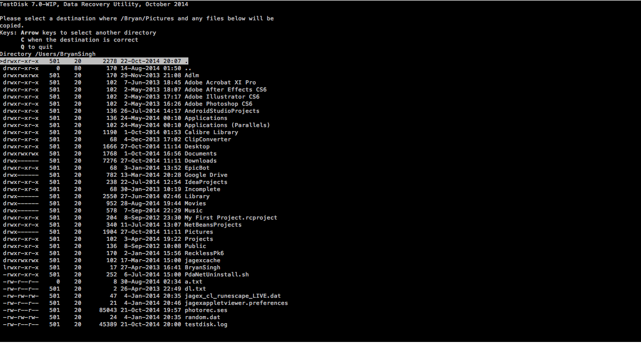 This is what shows up when I click "c" in TestDisk, My Passport 2 does not show up