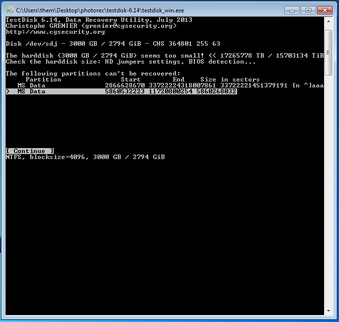 Felt better when seeing this partition, though as shown, it's data amount is way smaller then what I had on the drive...