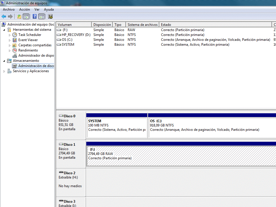 disk management console