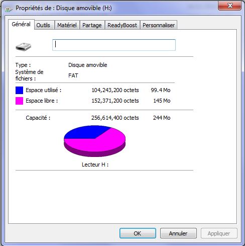 USB disk properties from Windows 7