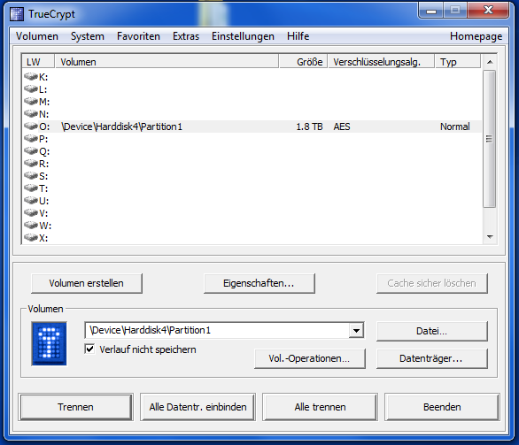 TrueCrypt mounten