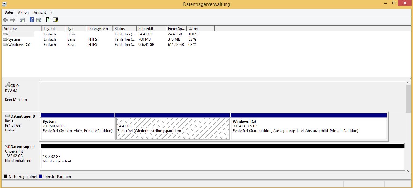 Ausgebaute MyBook-HD via API-Bridge an Win8.1