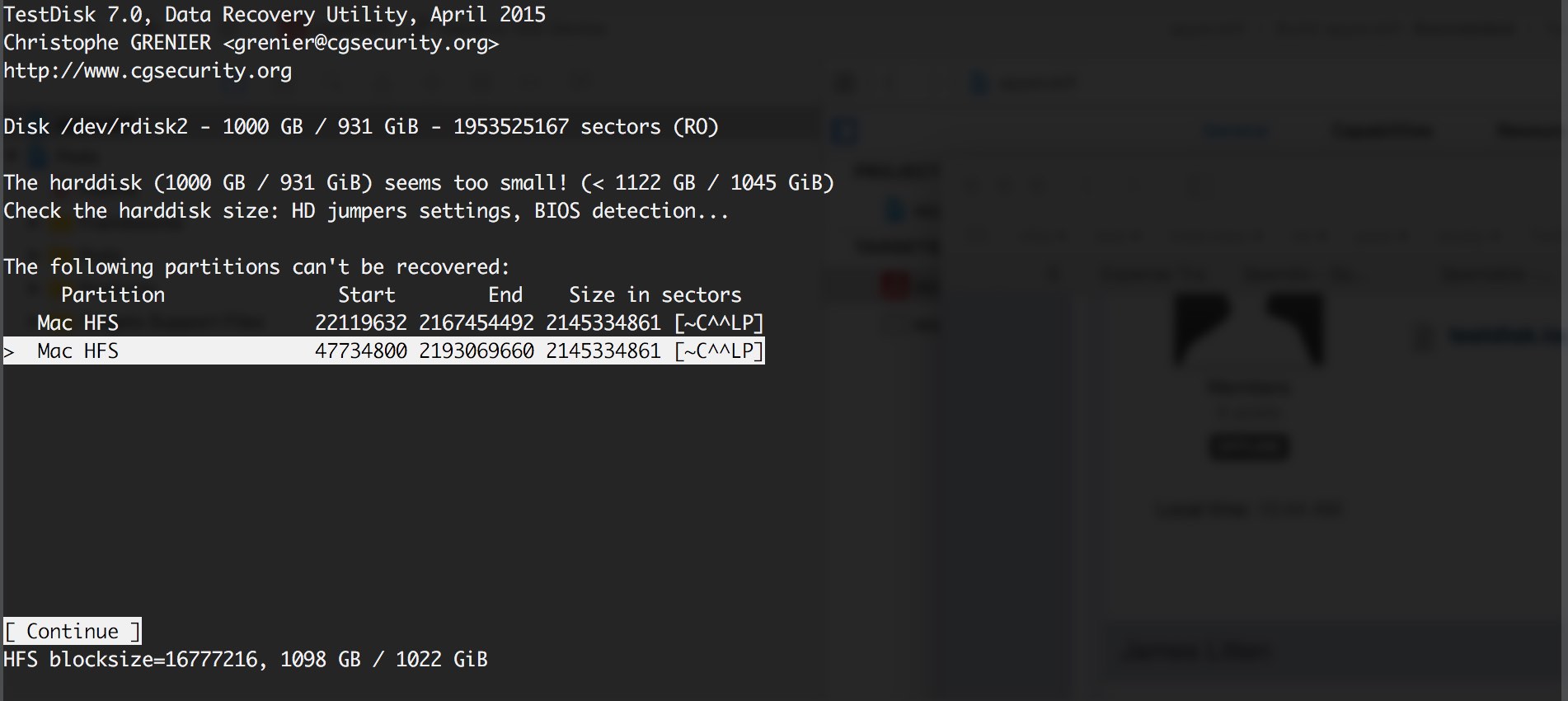 Warning after "Deep Search" completion