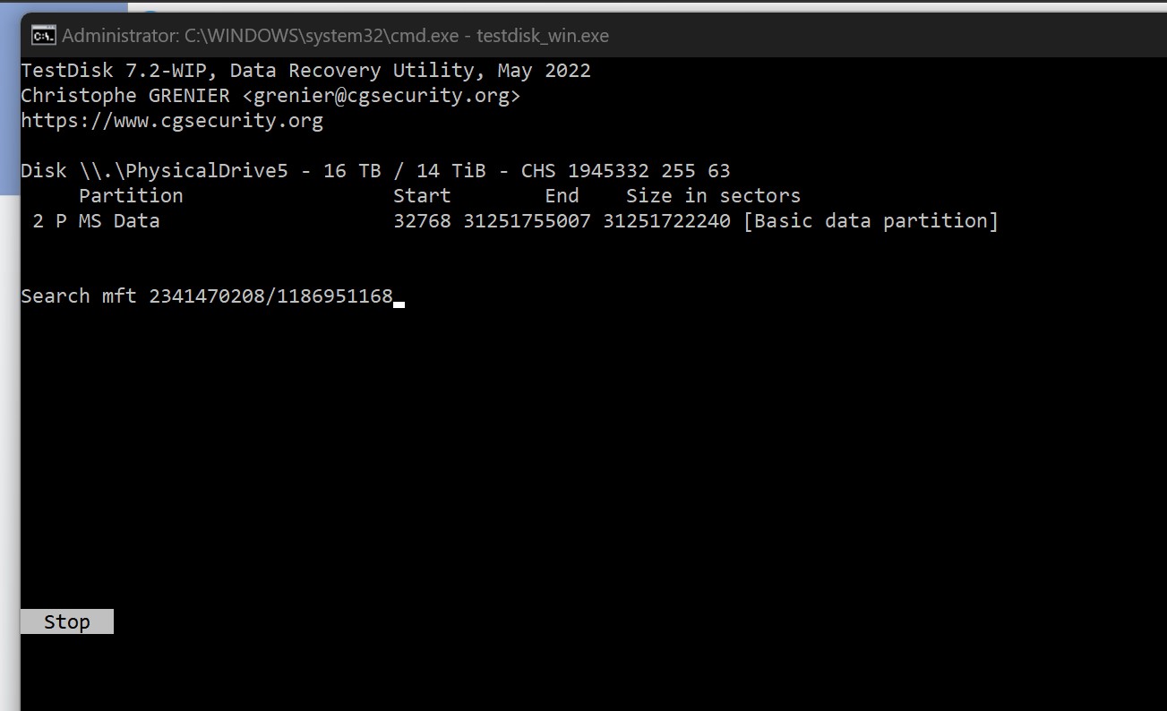 testdisk Weird output with 18TB drives, recovery quest hq picture testdisk Weird output with 18TB drives, recovery quest