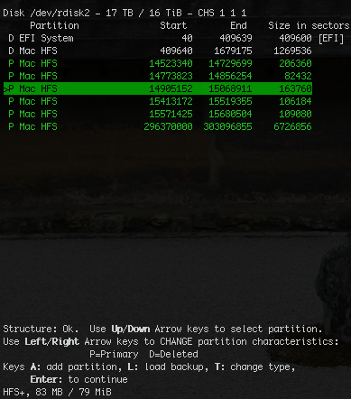 killed session, pls note that there are two &quot;Deleted&quot; partition.